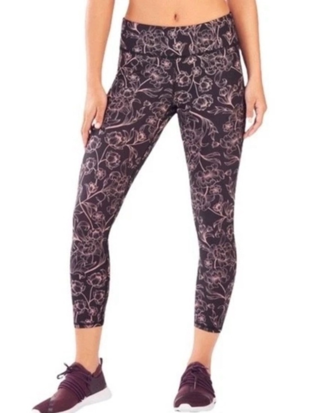 Fabletics Define PowerHold® High-Waisted Leggings Valencia Purple Pink SMALL